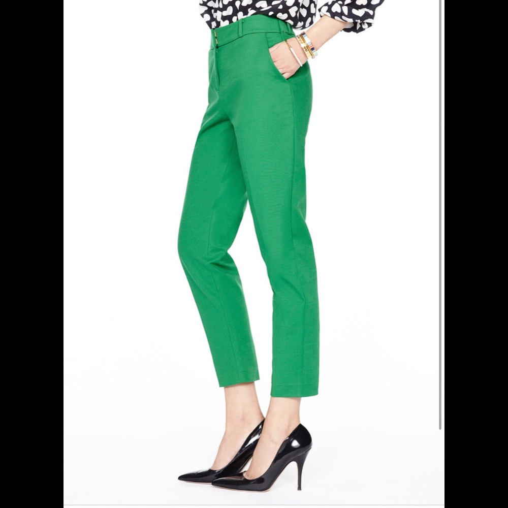 Kate Spade ♠️ ‘Margaux’ in Lucky green crop pants - Picture 3 of 10